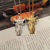 Image of Hip Hop Stainless Steel Cross Shelf Decorative Pendant Hollow Retro Titanium Steel Necklace Shopping