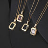 Image of RETRO Geometric Color Zircon Necklace Shopping