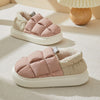 Image of Simple Color Matching Twist Upper Surface Soft Home Wear Warm Couples Cotton Shoes Shopping