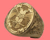 Image of Golden Double-headed Eagle Wings Carving Ring Shopping