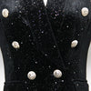 Image of Gypsophila Sequin Silver Buckle Waist Velvet Jacket Shopping