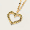 Image of Full Diamond Hollow Heart Pendant Necklace Shopping