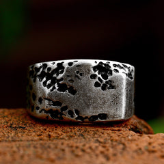 Men's Vintage Distressed Stainless Steel Rock Ring