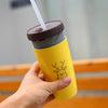 Image of No Cover Twist Cup Travel Portable Cup Double Insulation Tumbler Straw Sippy Water Bottles Portable For Children Adults Shopping