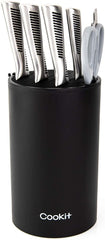 Knife Block Holder, Universal Knife Block without Knives, Unique Double-Layer Wavy Design, Round Black Knife Holder for Kitchen, Space Saver Knife Storage with Scissors Slot Amazon Platform Banned Shopping