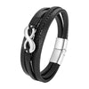 Image of Digital 8 Multi-layer Leather Bracelet Men's Bracelet Leather Rope Shopping