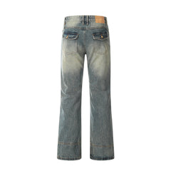 Washed Denim Trousers Men's Casual