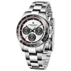 Image of Berjani Quartz Watch Men's Chronograph Stainless Steel Shopping