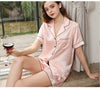 Image of Silk Pajamas Women's Short-sleeved Shorts Two-piece Set Silk Pajamas Shopping