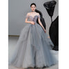 Image of Female Texture Host Gift Tulle Tutu French Banquet Princess Dress Shopping