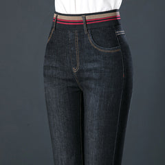 Elastic Waist Autumn And Winter Plus Velvet Padded Jeans