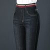 Image of Elastic Waist Autumn And Winter Plus Velvet Padded Jeans Shopping