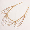 Image of Trendy Hot Girl Waist Chain Rhinestone Wave Type Body Chains Shopping