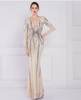 Image of New Banquet Elegant Long-sleeved Sequined Aura Queen Fishtail Dress Shopping