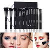 Image of 15Pcs Black Make Up Brushes Woman Set With Bag Foundation Eyeliner Eyeshadow Shopping111