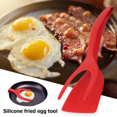 2 In 1 Grip And Flip Tongs Egg Spatula Tongs Clamp Pancake Fried Egg French Toast Omelet Overturned Kitchen Accessories Shopping