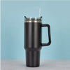 Image of Stainless Steel Water Tumbler 40 Oz Cup Handle Straw Insulated Bottle Dupe Mug Shopping