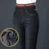 Image of Elastic Waist Autumn And Winter Plus Velvet Padded Jeans Shopping