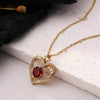 Image of Necklace Female Red Sapphire Pendant Clavicle Chain Jewelry Shopping