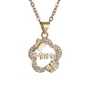 Image of Alloy Micro-inlaid Butterfly Heart-shaped Eye Pendant Necklace Shopping