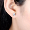 Image of Metal Woven Fine Zircon-embedded Earrings Shopping