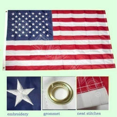 3x5ft US American Flag Heavy Duty Embroidered Stars Sewn Stripes Grommets Oxford