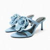 Image of High Heel All-matching High-grade Floral Decorative Sandals Shopping