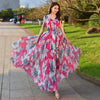 Image of Super Long Super Fairy Chiffon Skirt Floral Shopping