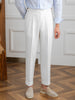 Image of Non-ironing Seersucker Casual Pants High Waist Straight Trousers Shopping