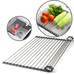 Kitchen Stainless Steel Sink Drain Rack Roll Up Dish Drying Drainer Mat Shopping