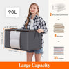 Image of Large Capacity Clothing Storage Bag With Reinforced Handle, Thick Fabric, Foldable, Sturdy Zipper, 1 Set Of 3 Bags, 90L, Gray Shopping