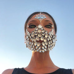 Exaggerated Rhinestone Mask European And American Fashion Masquerade