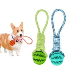 Dog Toys Treat Balls Interactive Hemp Rope Rubber Leaking Balls For Small Dogs Chewing Bite Resistant Toys Pet Tooth Cleaning Bite Resistant Toy Ball For Pet Dogs Puppy Shopping