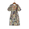 Image of Summer New Women's Round Neck Shirt With Half Sleeve Printed Nail Baht Dress Shopping