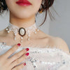 Image of Personalized Multi-layer Crystal Lace Necklace Bone Chain Shopping