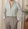 Image of Men's Business Casual Cotton Striped Shirt Shopping