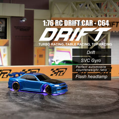 Turbo Racing 1vs76 C64 Drift RC Car With Gyro Radio Full Proportional Remote Control Toys RTR Kit For Kids And Adults Shopping