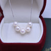 Image of Freshwater Pearl 6-7mm Perfect Circle Strong Light Fine Flaw Pendant S925 Silver Smile Style Necklace Shopping