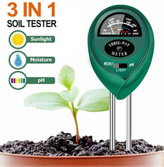 3 In1 Soil Tester Water PH Moisture Light Test Meter Kit For Garden Plant Flower Shopping