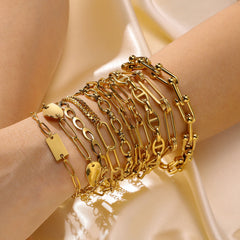 Ornament Extended Stainless Steel Bracelet Gold Shopping