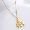 Image of Family Series Titanium Steel Ornament Cut One Large Two Small 304 Material Stainless Steel Necklace Shopping