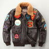 Image of Men's Embroidered Leather Leather Motorcycle Jacket Shopping