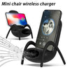 Image of Portable Mini Chair Wireless Charger Desk Mobile Phone Holder Wireless Charger 10W Fast Charge Special Gift Shopping