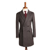 Image of Herringbone Woolen Slim Fit Men's Mid Length Double Breasted Coat Shopping