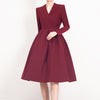 Image of Red V-neck Dress Women's Suit Collar Shopping