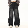 Image of Washed Hole Denim Overalls Men Shopping