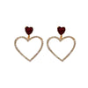 Image of 925 Silver Needle South Korea Crystal Diamond Love Heart Earrings Shopping