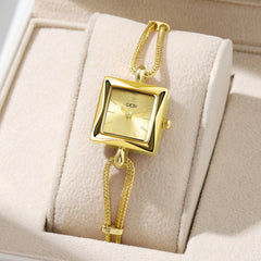 High-grade Simple Small Square Plate Alloy Bracelet Watch Antique Style Shopping