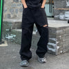 Image of Black Loose Straight Jeans For Men Shopping