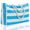 Image of Striped Beach Large Storage Canvas Traveling Bag Shopping